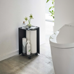 Armário para Rollos WC con Ruedas Negro - Tower