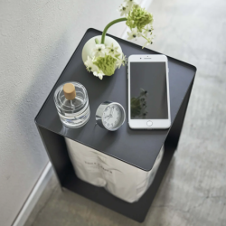 Armário para Rolos de Papel Higiénico com Rodas Preto - Tower