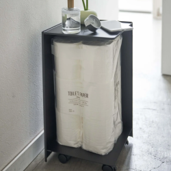 Armário para Rollos WC con Ruedas Negro - Tower