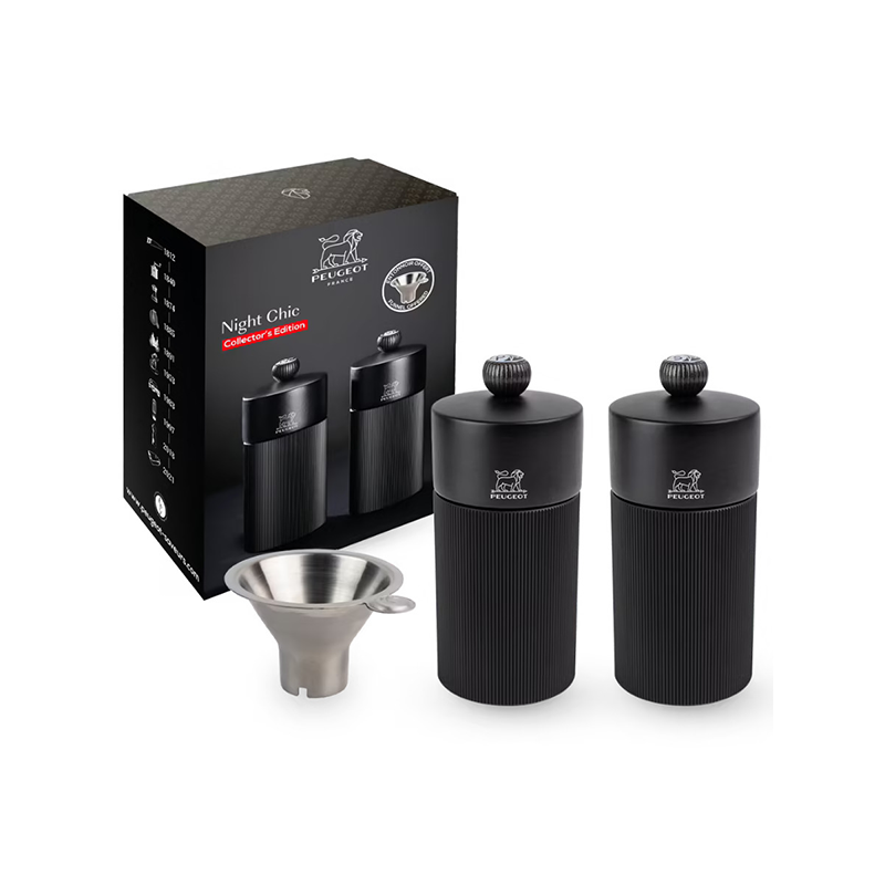 Pepper and Salt Mill 12cm and Funnel Set - Night Chic