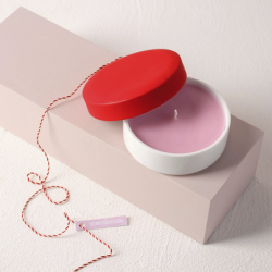 Caixa Porcelana com Tampa Rosa 10cm - Beauty