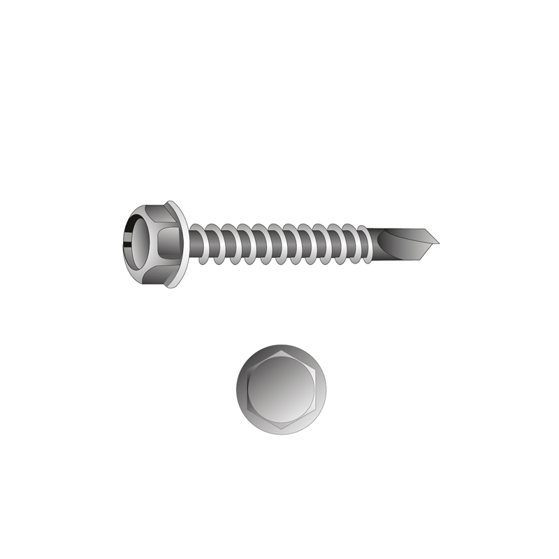 Tornillo Autotaladrante Cabeza Hexagonal con Punta Reducida DIN 7504K nº1 4,8X16 H8 Zincado Blanco CHEMITOOL FASTENERS Tornillo Autotaladrante Cabeza Hexagonal con Punta Reducida DIN 7504K nº1 4,8X16 H8 Zincado Blanco CHEMITOOL FASTENERS