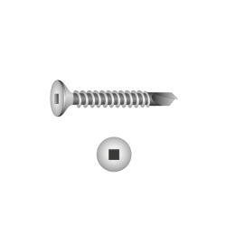 CHEMITOOL FASTENERS Self Drilling Screw Countersunk Head Square Recess DIN 7504P 4,2X38 White Zinc plated