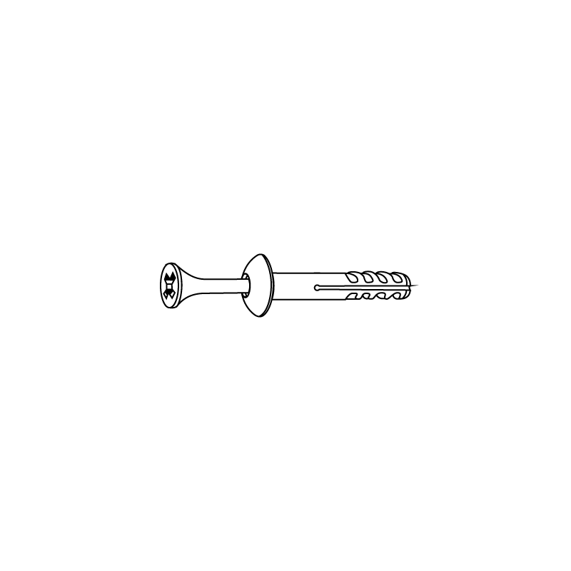 Taco Clavable con Cabeza Plana LV049 8x80 Clavo A2 Pasivado de Acero Inoxidable CHEMITOOL FASTENERS