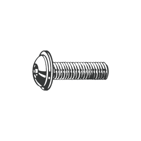 CHEMITOOL Hexagon Sockted Button Head Screw-Flange ISO 7380 M6X30 A2 with Passivated Stainless Steel