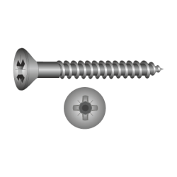 CHEMITOOL FASTENERS Chipboard Screw Countersunk Head POZIDRIV Full Thread DIN 7505A 2,5X20 4.8 Yellow Passivated