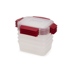 4-Piece Red 1,1L Food Container Set - Nest Lock