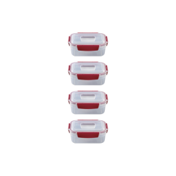 4-Piece Red 1,1L Food Container Set - Nest Lock