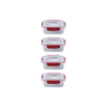 4-Piece Red 1,1L Food Container Set - Nest Lock