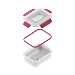 4-Piece Red 1,1L Food Container Set - Nest Lock
