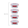 Juego 4 Recipientes Rectangulares Rojo 1,1L - Nest Lock
