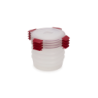 4-Piece Red 1L Round Food Container Set - Nest Lock