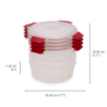 4-Piece Red 1L Round Food Container Set - Nest Lock