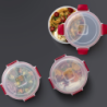 4-Piece Red 1L Round Food Container Set - Nest Lock