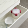 4-Piece Red 1L Round Food Container Set - Nest Lock