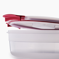 4-Piece Red 1L Round Food Container Set - Nest Lock