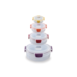 4-Piece Mixed Round Food Container Set - Nest Lock