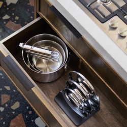 Folding Handle 5-Piece Cookware Set - Space Steel