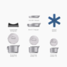 Folding Handle 5-Piece Cookware Set - Space Steel
