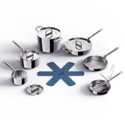Folding Handle 6-Piece Cookware Set - Space Steel