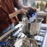 Folding Handle 6-Piece Cookware Set - Space Steel