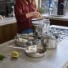 Folding Handle 6-Piece Cookware Set - Space Steel