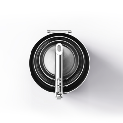 Folding Handle 3-Piece Saucepan Set - Space Steel
