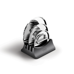 Folding Handle 3-Piece Saucepan Set - Space Steel