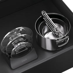 Folding Handle 3-Piece Saucepan Set - Space Steel