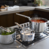 Folding Handle 3-Piece Saucepan Set - Space Steel