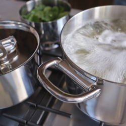 Folding Handle 3-Piece Saucepan Set - Space Steel