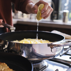 Folding Handle Non-Stick 2-Piece Frying Pan Set - Space Steel