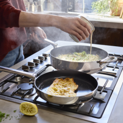 Folding Handle Non-Stick 24cm Frying Pan - Space Steel
