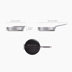 Folding Handle Non-Stick 28cm Frying Pan - Space Steel
