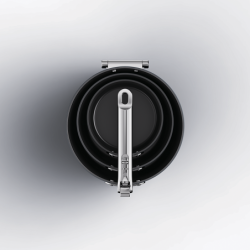 3-Piece Saucepan Set with Folding Handles - Space