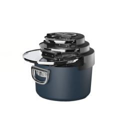 3 Saucepan Set with Lid Holder - Space Stack