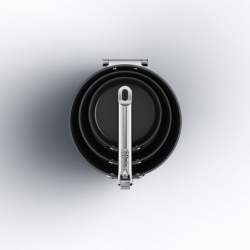 3 Saucepan Set with Lid Holder - Space Stack