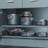 3 Saucepan Set with Lid Holder - Space Stack