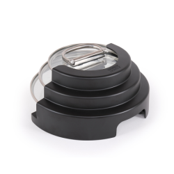 3 Saucepan Set with Lid Holder - Space Stack