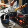 3 Saucepan Set with Lid Holder - Space Stack