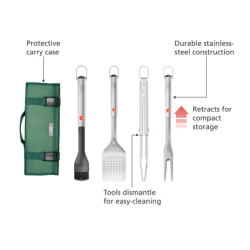 Conjunto de 4 Utensílios Churrasco com Estojo - Grillout