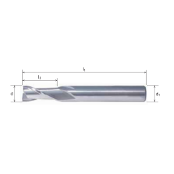 SOMTA 2 Flute End Mill DIN844 HSSCO8E Øh7 4 mm