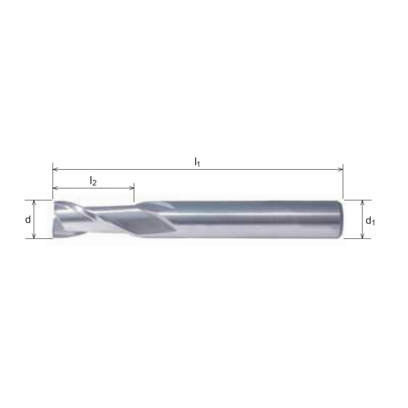 SOMTA 2 Flute End Mill DIN844 HSSCO8E Øh7 4 mm