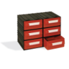 CAIXA 6 GAVETAS VERMELHO