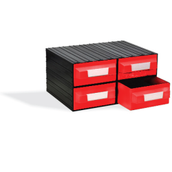 CAIXA 4 GAVETAS VERMELHO