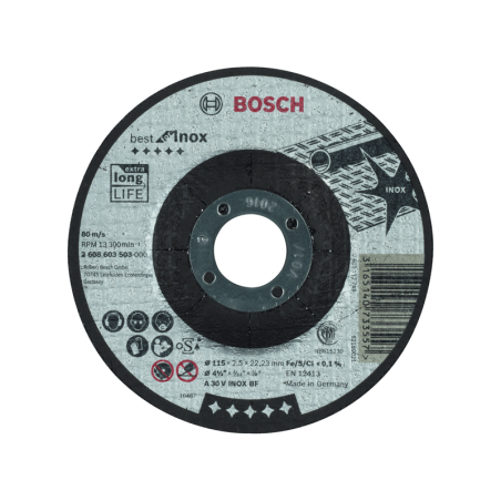 Corte côncavo Best Inox: 115x2,5mm