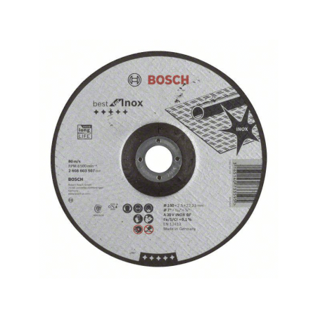 Corte côncavo Best Inox: 180x2,5mm
