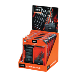 AEG Counter Display 6 Power Set HSS-G (DIN 338) Metal Drill and Screwdriving Bits