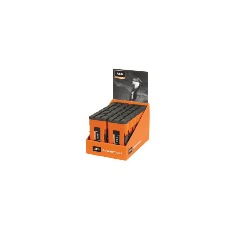 Expositor con 12 Estuches de Brocas SDS Plus AEG