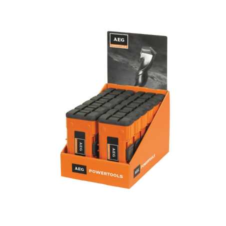 AEG Counter Display with 12 Power Set SDS-Plus Drill Bits